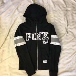 victoria’s secret pink black hoodie